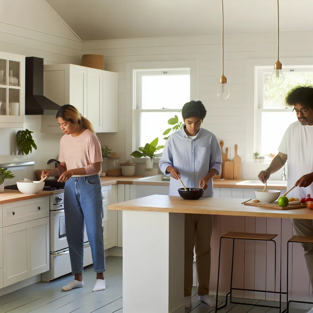 Bright Scandinavian family kitchen